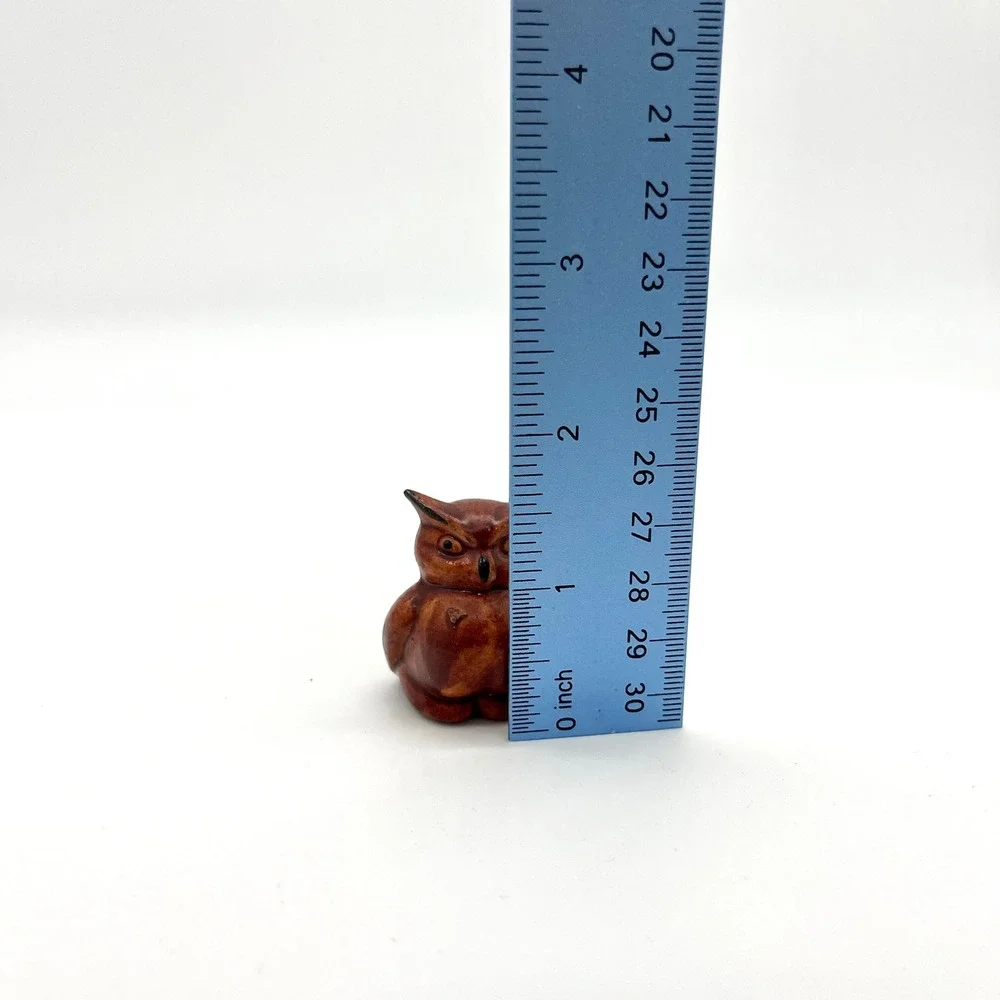 Vintage Owl Figurine Ceramic‎ Brown Home Decor Collectible Bird Statue